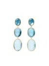 Marco Bicego 18k Yellow Gold Lunaria Topaz Earrings In Blue