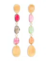 Marco Bicego 18k Yellow Gold Lunaria Tourmaline Multicolor Tourmaline Long Drop Earrings In Gold