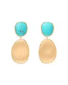 Marco Bicego 18k Yellow Gold Lunaria Turquoise Double Drop Earrings In Gold