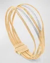 MARCO BICEGO 18K YELLOW GOLD MARRAKECH 5 STRAND COIL BANGLE WITH DIAMONDS
