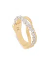 Marco Bicego 18k Yellow Gold Marrakech Diamond Three Strand Crossover Ring In Gold