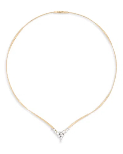 Marco Bicego 18k Yellow Gold Marrakech Diamond V Cluster Collar Necklace, 16.5