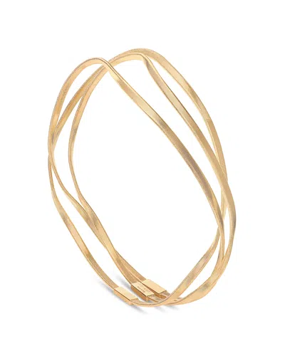 Marco Bicego Marrakech 18k Three Strand Coiled Rigid Bangle In Gold