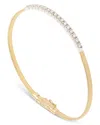 Marco Bicego 18k Yellow Gold Masai Diamond Bar Small Stackable Bracelet In Gold/white