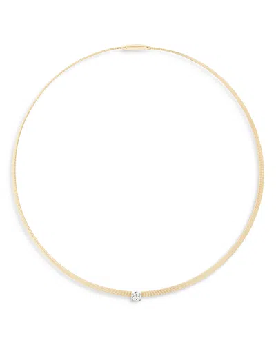 Marco Bicego 18k Yellow Gold Masai Diamond Cushion Cut Solitaire Coil Collar Necklace, 16.5