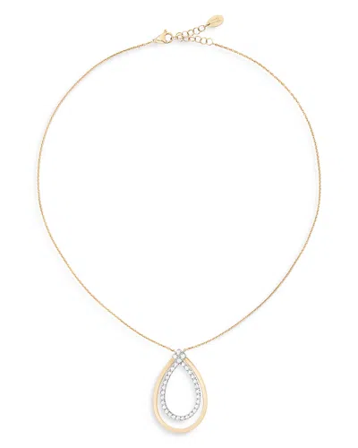 Marco Bicego 18k Yellow Gold Masai Diamond Double Pear Pendant Necklace, 16.5 - 18 In Gold/white