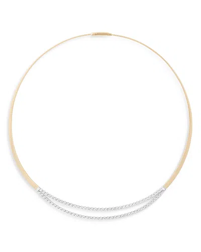 Marco Bicego 18k Yellow Gold Masai Diamond Double Row Bar Collar Necklace, 16.5 In White/gold