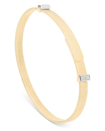 Marco Bicego 18k Yellow Gold Masai Diamond Pave Two Station Thin Bangle Bracelet