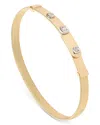 Marco Bicego 18k Yellow Gold Masai Diamond Station Coil Thin Bangle Bracelet In Yellow/white