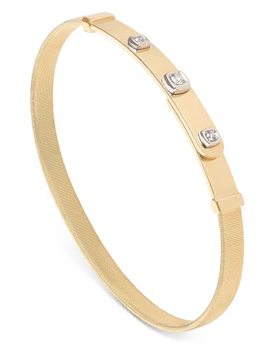 Marco Bicego 18k Yellow Gold Masai Diamond Station Coil Thin Bangle Bracelet In Yellow/white