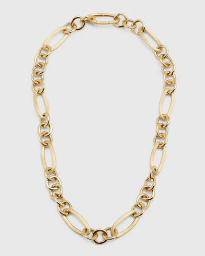 Marco Bicego 18k Yellow Gold Mixed Link Necklace In Brown