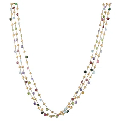 Pre-owned Marco Bicego 18k Yellow Gold Multi-strand Gemstone Necklace Mb08-062226