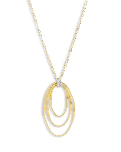 Marco Bicego 18k Yellow Gold Onde Diamond Short Pendant Necklace, 16.5 In Yellow/white Gold