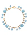 Marco Bicego 18k Yellow Gold Paradise Aquamarine Dangle Bracelet In Blue/gold