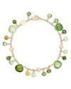 Marco Bicego 18k Yellow Gold Paradise Green Tourmaline Single Strand Bracelet In 18k Yellow Gold/green