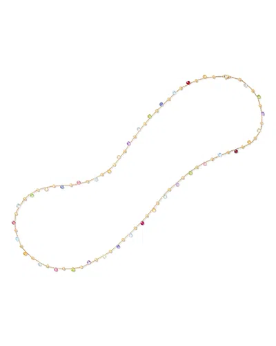 Marco Bicego 18k Yellow Gold Paradise Multi Gemstone & Textured Bead Long Statement Necklace, 36