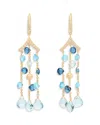 Marco Bicego Paradise Mixed Topaz Drop Earrings In Blue/gold