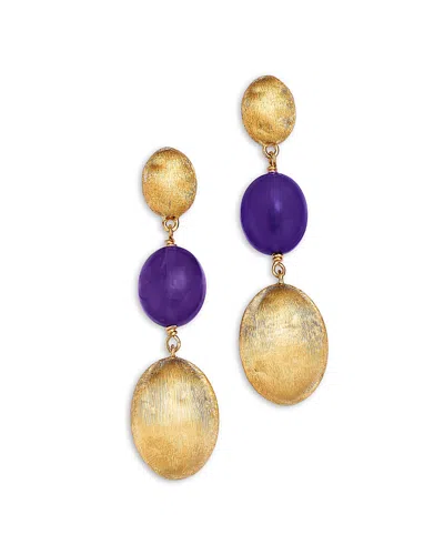 Marco Bicego 18k Yellow Gold Siviglia Color Amethyst Three Oval Drop Earrings - Exclusive In Purple/gold