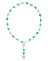 MARCO BICEGO 18K YELLOW GOLD SIVIGLIA TURQUOISE & DIAMOND LARIAT NECKLACE, 18