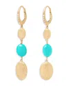 Marco Bicego 18k Yellow Gold Siviglia Turquoise & Diamond Triple Drop Earrings