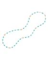 MARCO BICEGO 18K YELLOW GOLD SIVIGLIA TURQUOISE LONG STATEMENT NECKLACE, 36