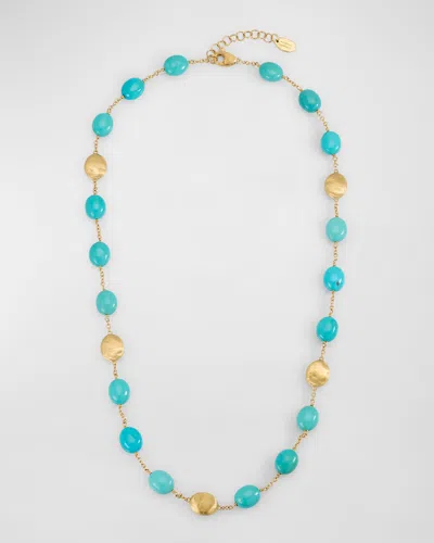 Marco Bicego 18k Yellow Gold Siviglia Turquoise Necklace In Blue