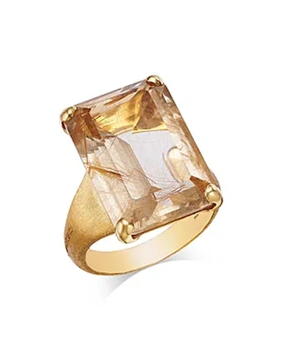 Marco Bicego 18k Yellow Gold Unico Rutilated Quartz Statement Ring In Yellow/gold