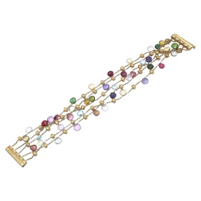 Pre-owned Marco Bicego 18kt Gold Five-strand Gemstone Bracelet In Multi