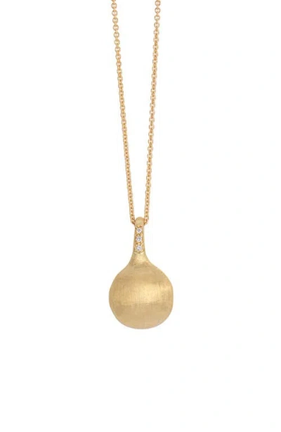 MARCO BICEGO MARCO BICEGO AFRICA BOULE 18K YELLOW GOLD & DIAMOND PENDANT NECKLACE
