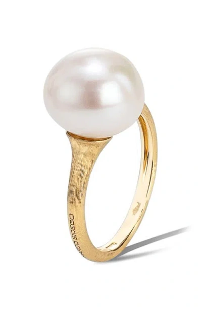 Marco Bicego Africa Boule Pearl Ring In Pearl/yellow Gold