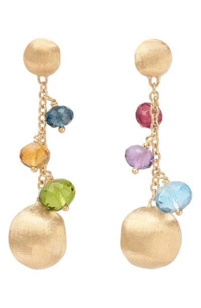 Marco Bicego 18k Yellow Gold Africa Multi Gemstone Mismatch Drop Earrings