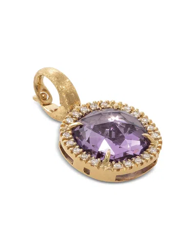 Marco Bicego Amethyst & Diamond Halo Pendant In 18k Yellow Gold