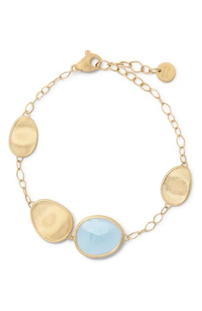 Marco Bicego Aquamarine Station Bracelet In 18k Yellow Gold