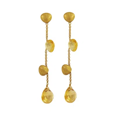 Pre-owned Marco Bicego Citrine & 18k Gold Earrings In Multi
