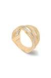 Marco Bicego Diamond Stack Ring In Yellow Gold/diamond