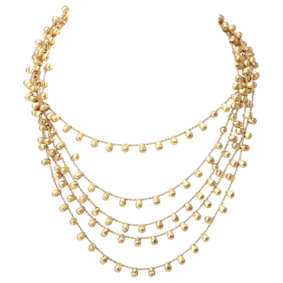 Pre-owned Marco Bicego Five Strand Gold Bead Necklace In Multi