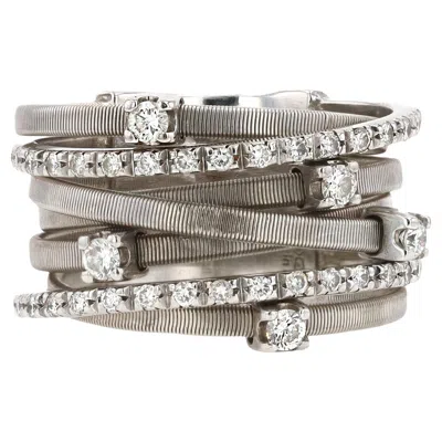 Pre-owned Marco Bicego Goa 7-strand Diamond Wide White Gold Band