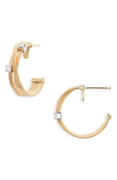 Marco Bicego Goa Coil & Diamond Triple Hoop Earrings In Gold