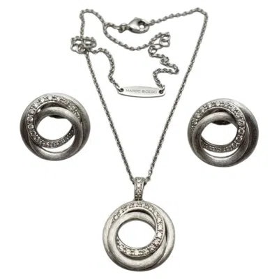 Pre-owned Marco Bicego Goa Collection Diamond White Gold Necklace And Earrings Set