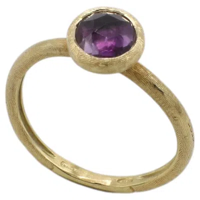 Pre-owned Marco Bicego Jaipur 18 Karat Yellow Gold Amethyst Dome Cocktail Stacking Ring