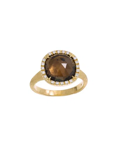 Marco Bicego Jaipur 18k 0.15 Ct. Tw. Diamond & Quartz Ring In Brown