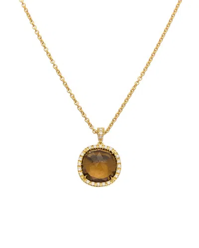 Marco Bicego Jaipur 18k 0.17 Ct. Tw. Diamond & Smoky Quartz Necklace In Brown