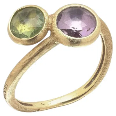 Pre-owned Marco Bicego Jaipur 18kt Gold Amethyst & Green Tourmaline Ring In Purple