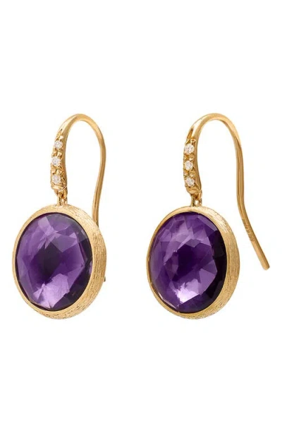 Marco Bicego Jaipur Amethyst & Diamond Drop Earrings In Gold