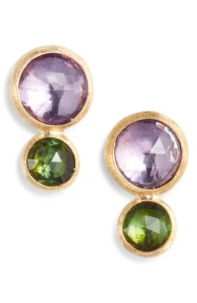 Marco Bicego Jaipur Amethyst & Tourmaline Stud Earrings