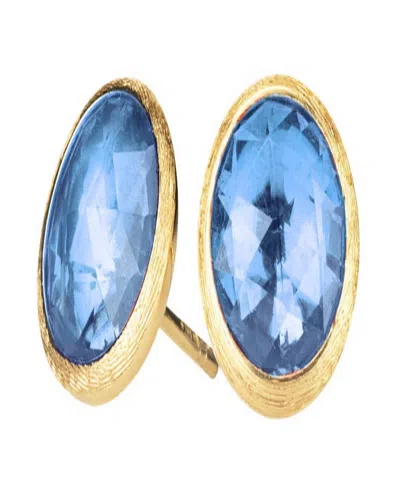 Marco Bicego Jaipur Blue Topaz & 18k Yellow Gold Stud Earrings In Multi13