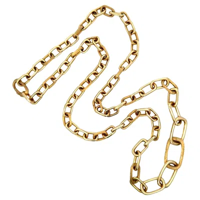 Pre-owned Marco Bicego Jaipur Brushed & Polished Link Necklace 18k 51.48 Grams 28.5" In Multi