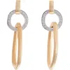 Marco Bicego Jaipur Diamond Double Link Drop Earrings In Yl/wh Gold