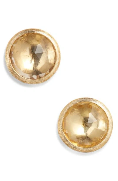 Marco Bicego Jaipur Lemon Quartz Stud Earrings In Gold