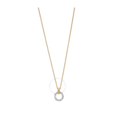 Marco Bicego Jaipur Link Collection 18k Yellow & White Gold Flat-link Diamond Pendant Necklace In Gold-tone